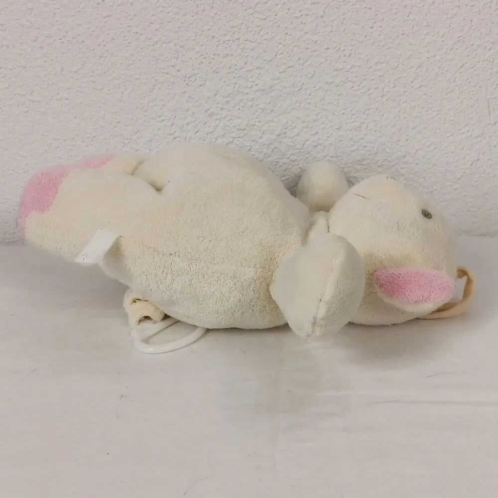 Pastel Yellow And Pink Bear Musical Pull Cord Plush Soft Crib Toy Working